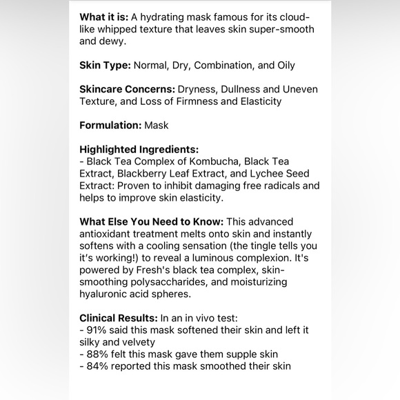 Fresh Black Tea Instant Perfecting Mask 1 oz - Picture 4 of 5